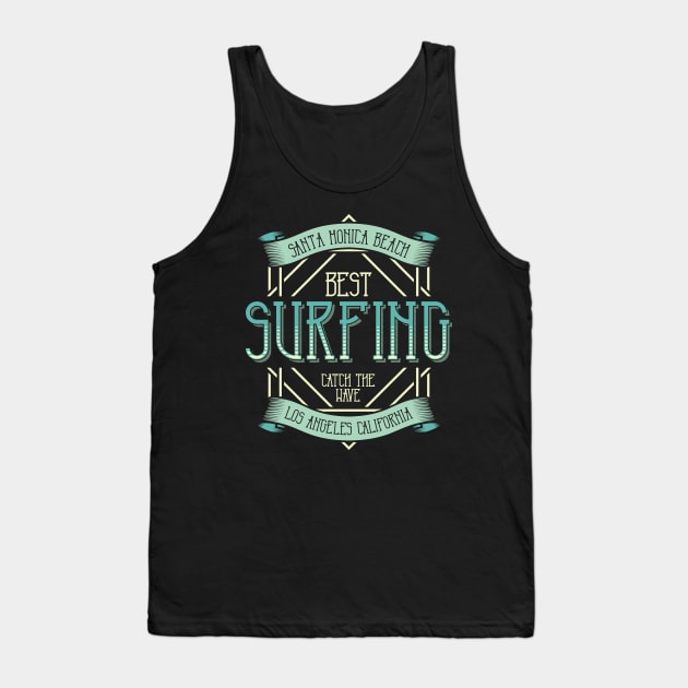 Surfing Santa Monica Beach California Tank Top by ShopCulture